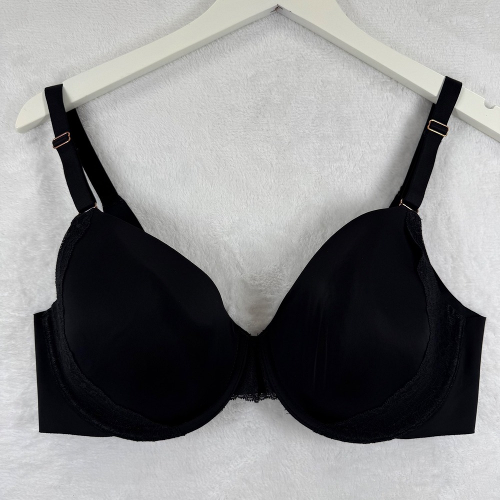 Soma Vanishing 360 Perfect Coverage‎ Lace Trim Bra Black 36DD 570222201